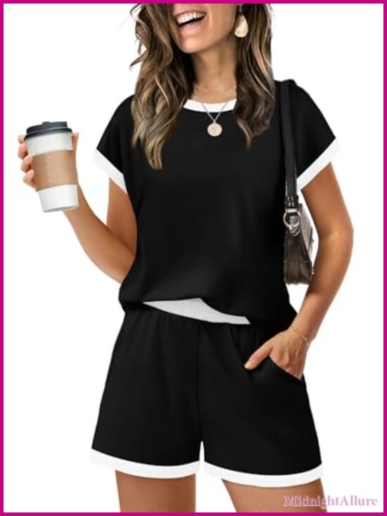 Other - Women Summer Lounge Short Sets Crew Neck Sweatsuit